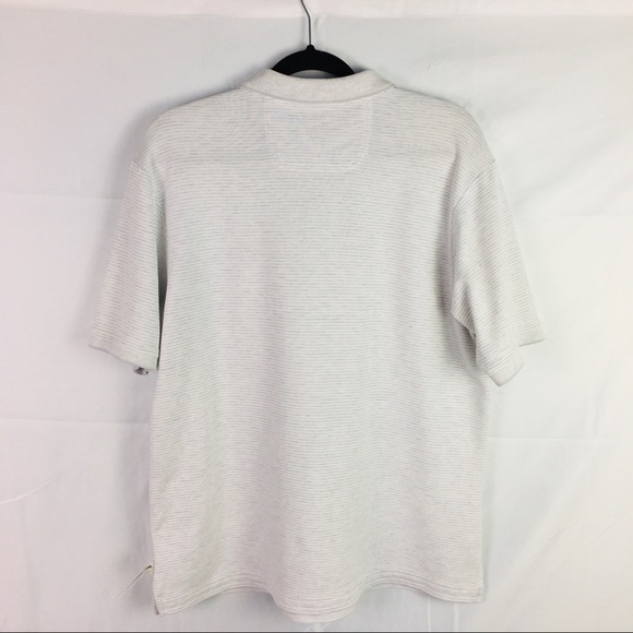 Tommy Bahama Mens Polo Shirt Size Medium Suprima Cotton Blend Polo White Gray - Picture 2 of 12